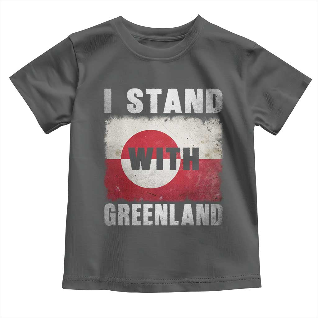 I Stand With Greenland Toddler T Shirt Support Greenlanders Vintage Greenland Flag