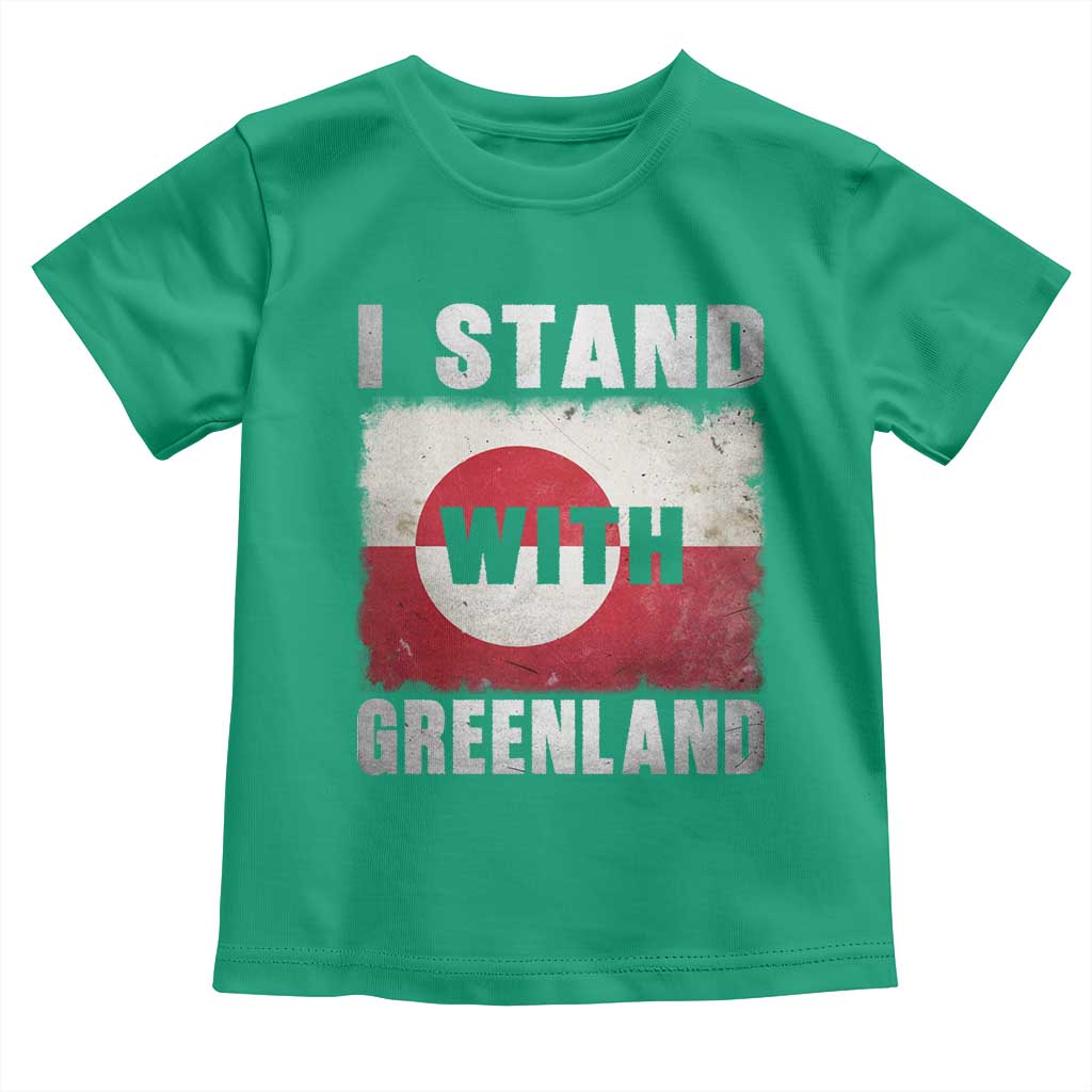 I Stand With Greenland Toddler T Shirt Support Greenlanders Vintage Greenland Flag