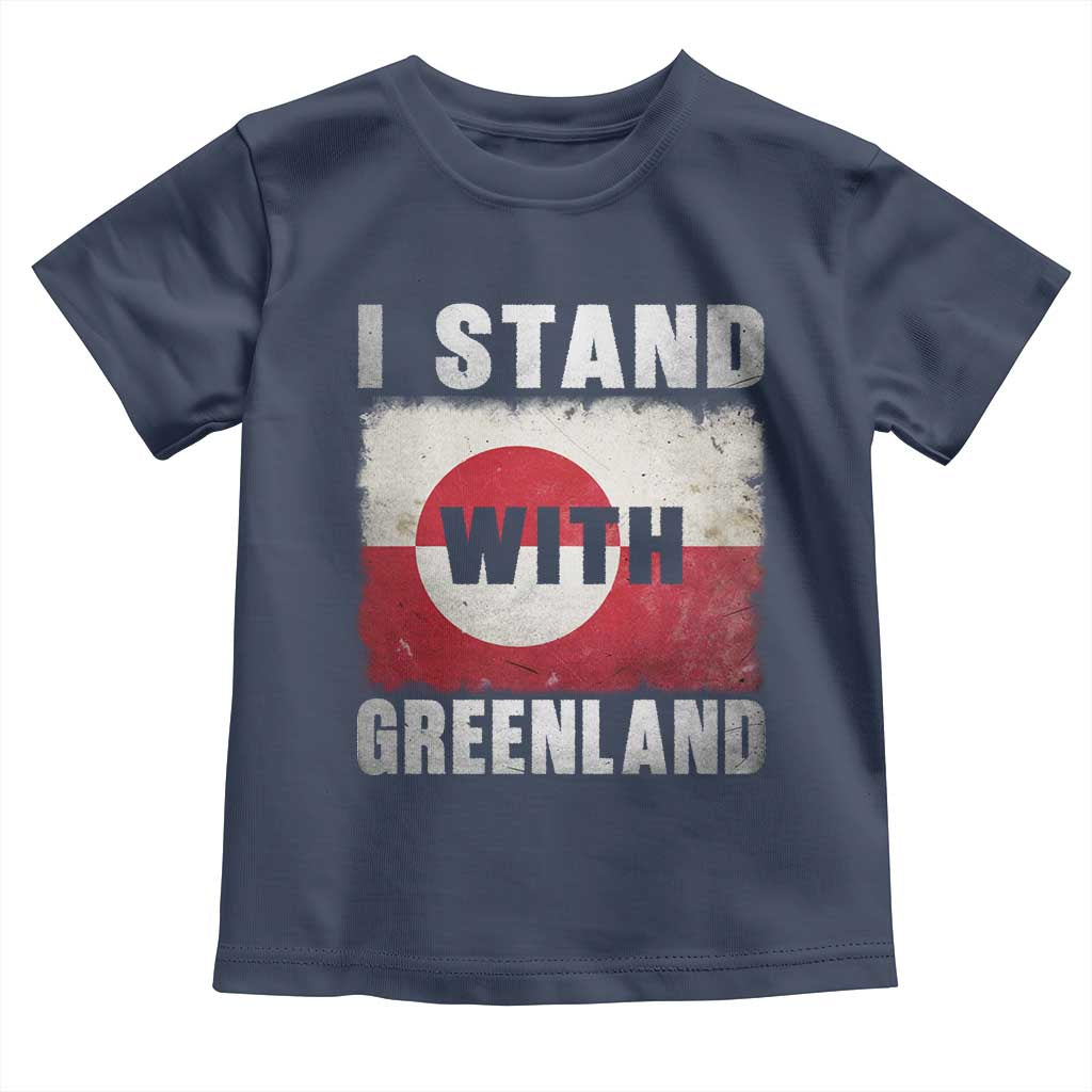 I Stand With Greenland Toddler T Shirt Support Greenlanders Vintage Greenland Flag