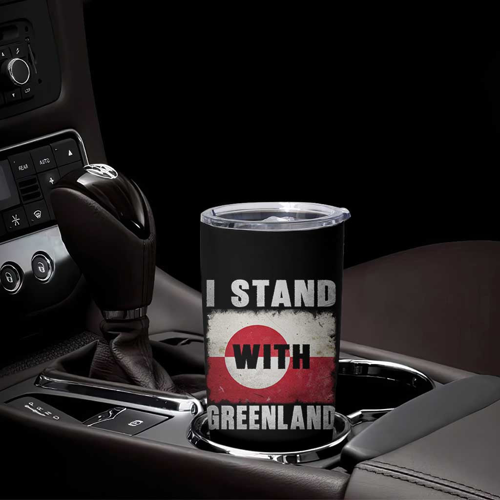 I Stand With Greenland Tumbler Cup Support Greenlanders Vintage Greenland Flag