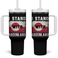 I Stand With Greenland Tumbler With Handle Support Greenlanders Vintage Greenland Flag