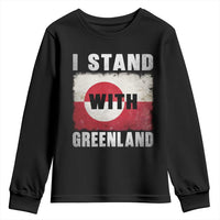 I Stand With Greenland Youth Sweatshirt Support Greenlanders Vintage Greenland Flag