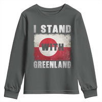 I Stand With Greenland Youth Sweatshirt Support Greenlanders Vintage Greenland Flag