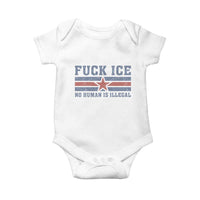 Fck Ice No Human Is Illegal Baby Onesie Political Protest Immigration Activist