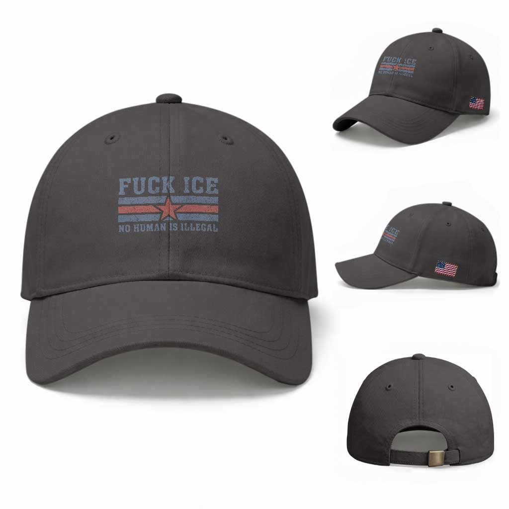Fck Ice No Human Is Illegal Baseball Cap Political Protest Immigration Activist