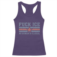 Fck Ice No Human Is Illegal Racerback Tank Top Political Protest Immigration Activist