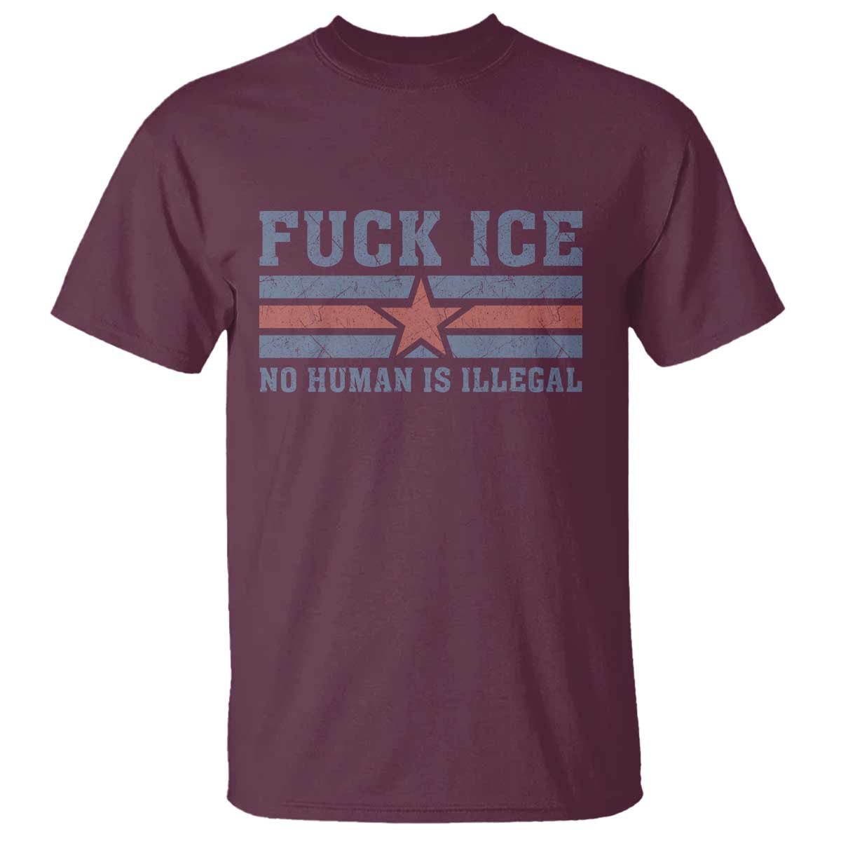 Fck Ice No Human Is Illegal T Shirt Political Protest Immigration Activist