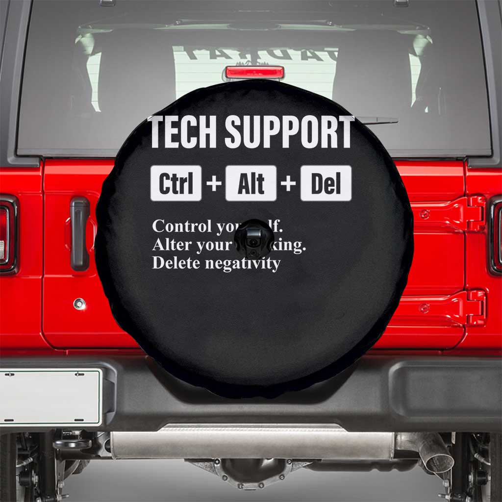 Funny Tech Support Spare Tire Cover Ctrl Alt Del Control Yourself Alter Your Thinking Delete Negativity