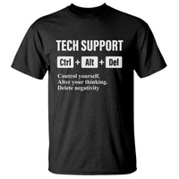Funny Tech Support T Shirt Ctrl Alt Del Control Yourself Alter Your Thinking Delete Negativity