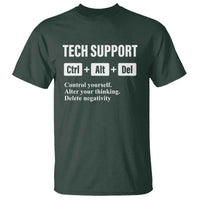 Funny Tech Support T Shirt Ctrl Alt Del Control Yourself Alter Your Thinking Delete Negativity