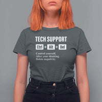 Funny Tech Support T Shirt For Women Ctrl Alt Del Control Yourself Alter Your Thinking Delete Negativity