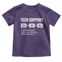Funny Tech Support Toddler T Shirt Ctrl Alt Del Control Yourself Alter Your Thinking Delete Negativity