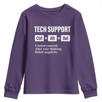 Funny Tech Support Youth Sweatshirt Ctrl Alt Del Control Yourself Alter Your Thinking Delete Negativity