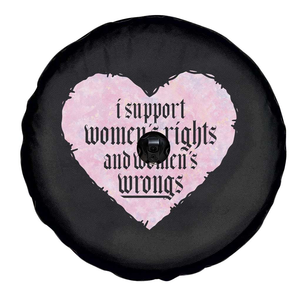 Funny I Support Women's Rights And Women's Wrongs Spare Tire Cover Barbed Wire Heart
