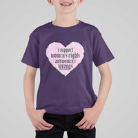 Funny I Support Women's Rights And Women's Wrongs T Shirt For Kid Barbed Wire Heart