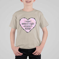 Funny I Support Women's Rights And Women's Wrongs T Shirt For Kid Barbed Wire Heart
