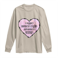 Funny I Support Women's Rights And Women's Wrongs Long Sleeve Shirt Barbed Wire Heart