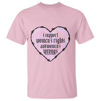Funny I Support Women's Rights And Women's Wrongs T Shirt Barbed Wire Heart