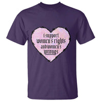 Funny I Support Women's Rights And Women's Wrongs T Shirt Barbed Wire Heart