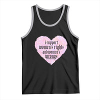 Funny I Support Women's Rights And Women's Wrongs Tank Top Barbed Wire Heart