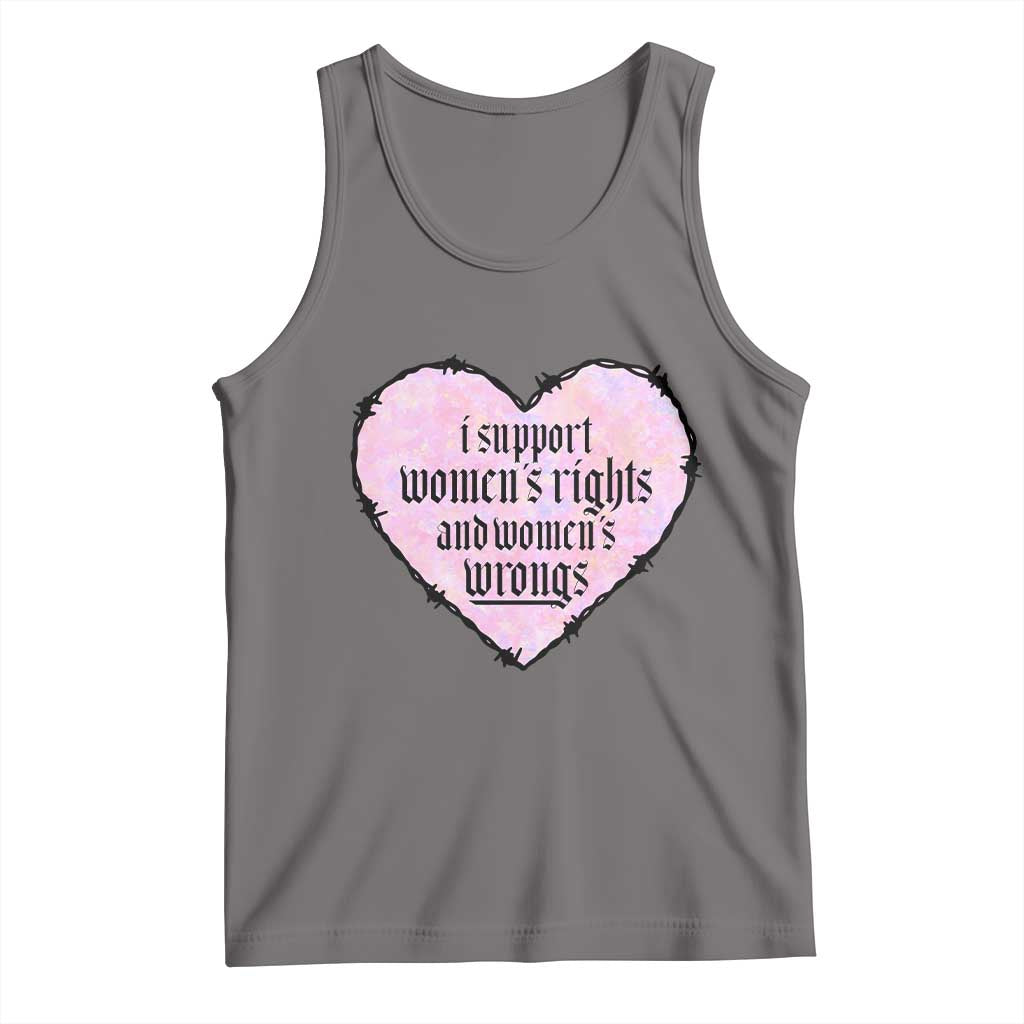 Funny I Support Women's Rights And Women's Wrongs Tank Top Barbed Wire Heart