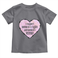 Funny I Support Women's Rights And Women's Wrongs Toddler T Shirt Barbed Wire Heart