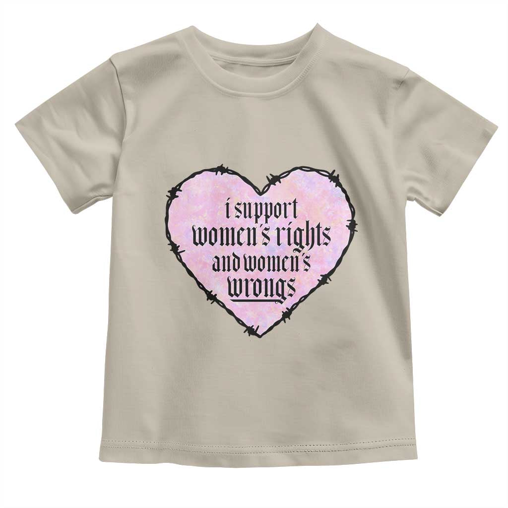 Funny I Support Women's Rights And Women's Wrongs Toddler T Shirt Barbed Wire Heart