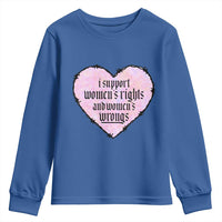 Funny I Support Women's Rights And Women's Wrongs Youth Sweatshirt Barbed Wire Heart