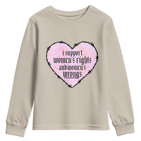 Funny I Support Women's Rights And Women's Wrongs Youth Sweatshirt Barbed Wire Heart