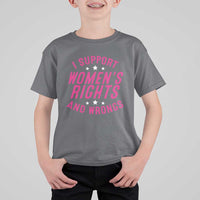 Funny I Support Women's Rights And Wrongs T Shirt For Kid Feminist Star