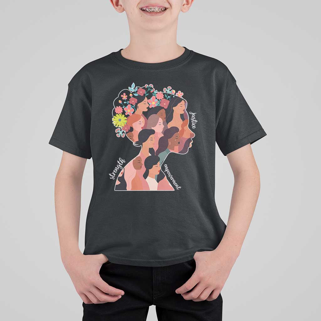International Women's Day T Shirt For Kid Justice Strength Empowerment Feminist