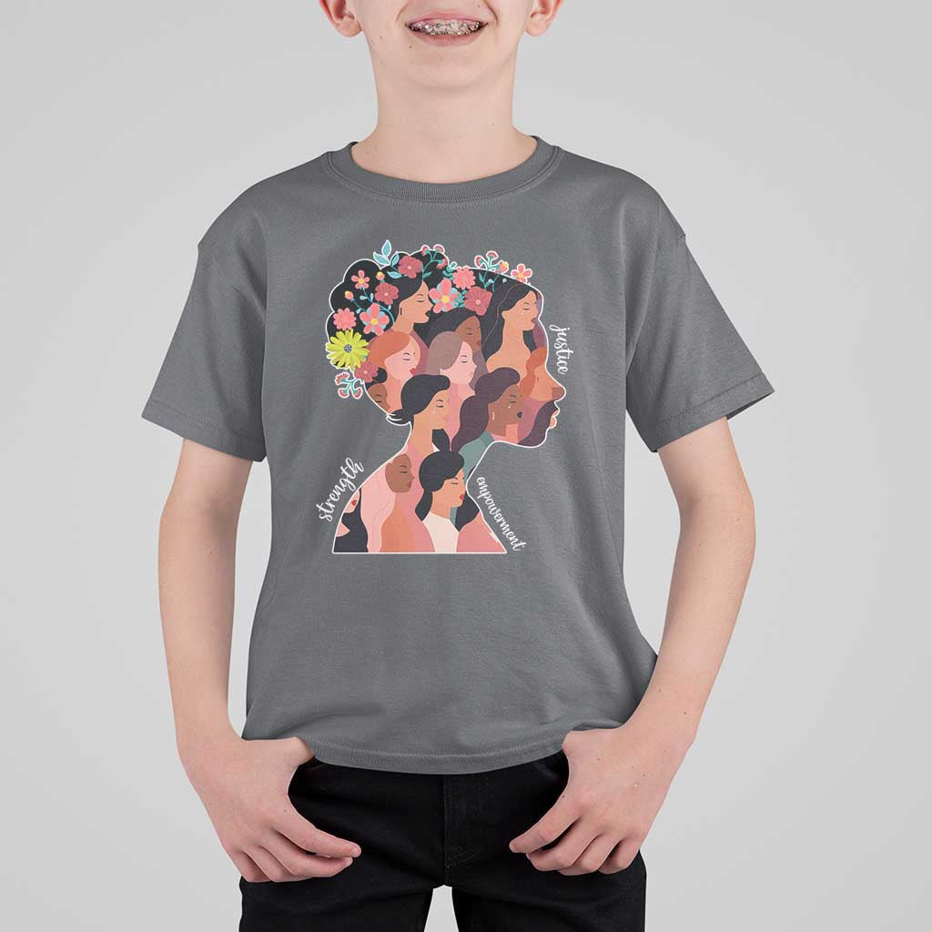 International Women's Day T Shirt For Kid Justice Strength Empowerment Feminist