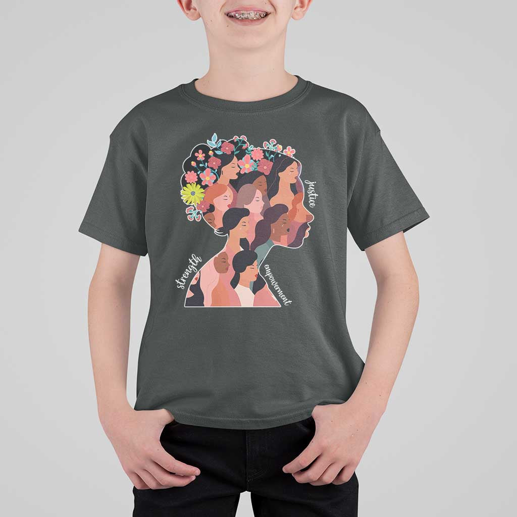 International Women's Day T Shirt For Kid Justice Strength Empowerment Feminist