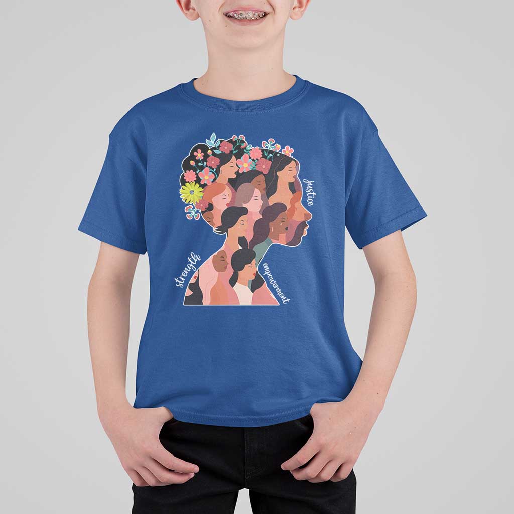 International Women's Day T Shirt For Kid Justice Strength Empowerment Feminist