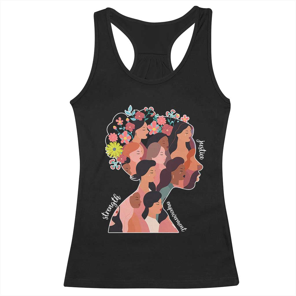 International Women's Day Racerback Tank Top Justice Strength Empowerment Feminist