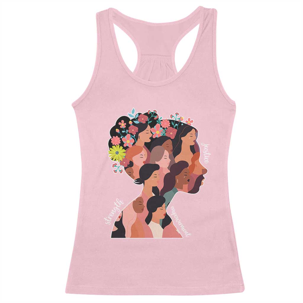 International Women's Day Racerback Tank Top Justice Strength Empowerment Feminist