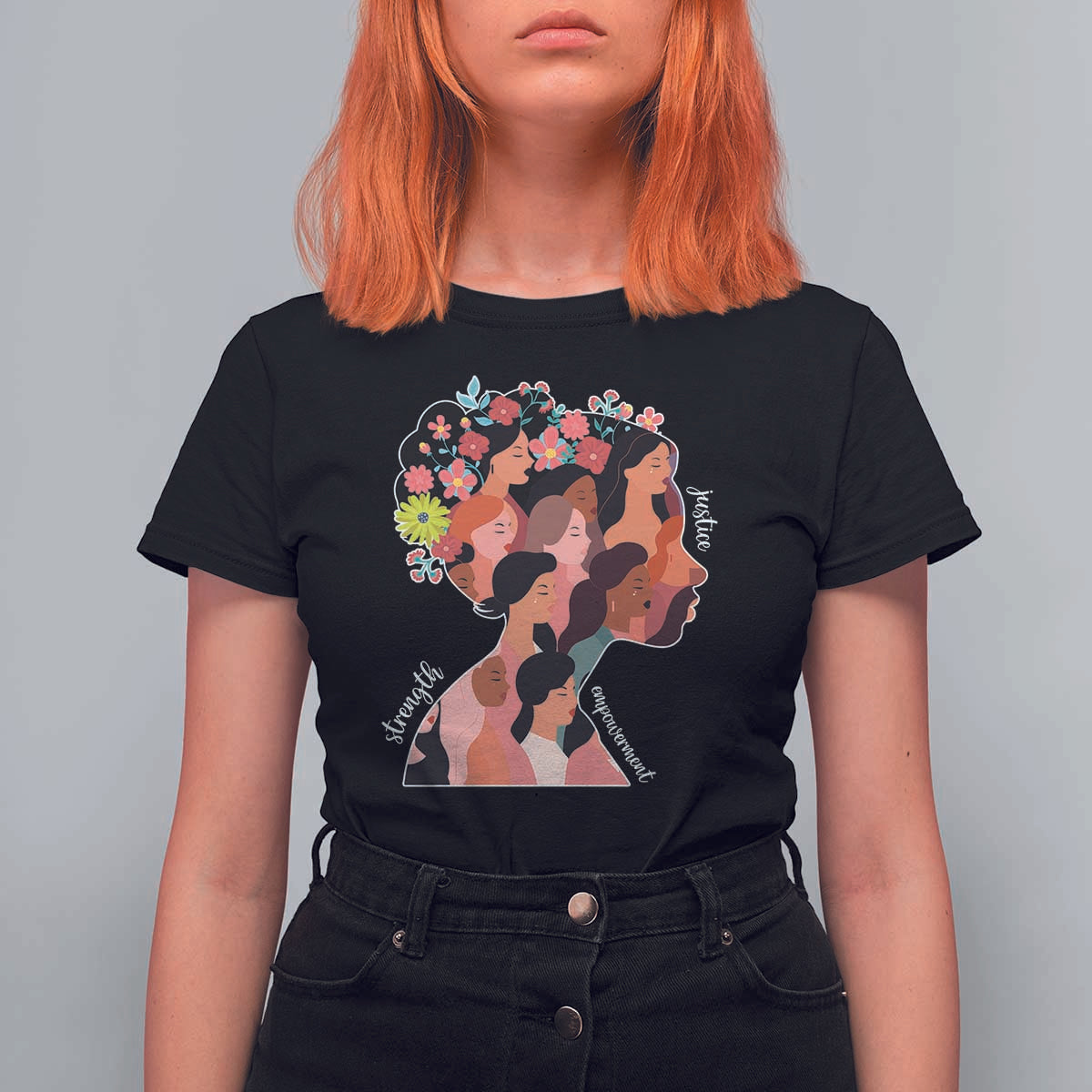 International Women's Day T Shirt For Women Justice Strength Empowerment Feminist