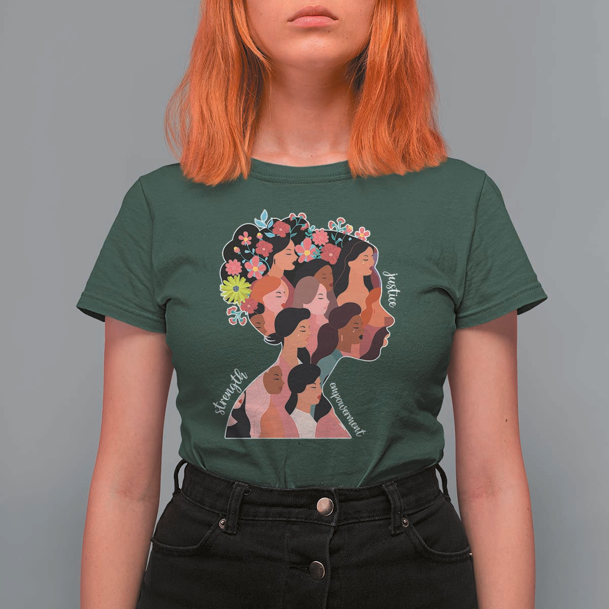 International Women's Day T Shirt For Women Justice Strength Empowerment Feminist