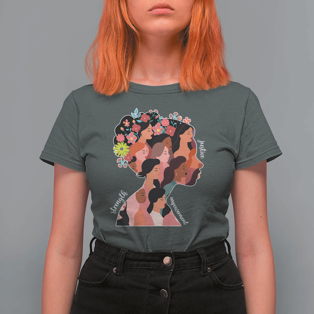 International Women's Day T Shirt For Women Justice Strength Empowerment Feminist