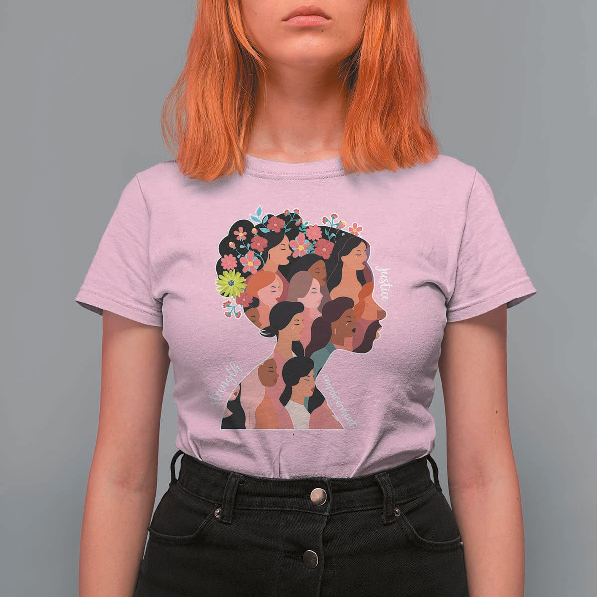 International Women's Day T Shirt For Women Justice Strength Empowerment Feminist