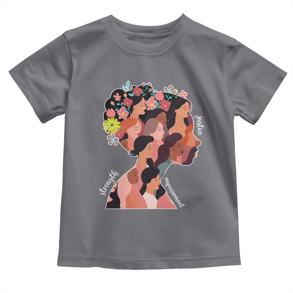 International Women's Day Toddler T Shirt Justice Strength Empowerment Feminist