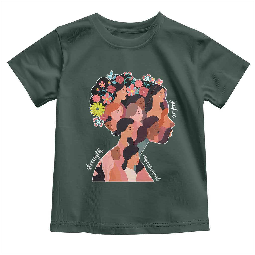 International Women's Day Toddler T Shirt Justice Strength Empowerment Feminist