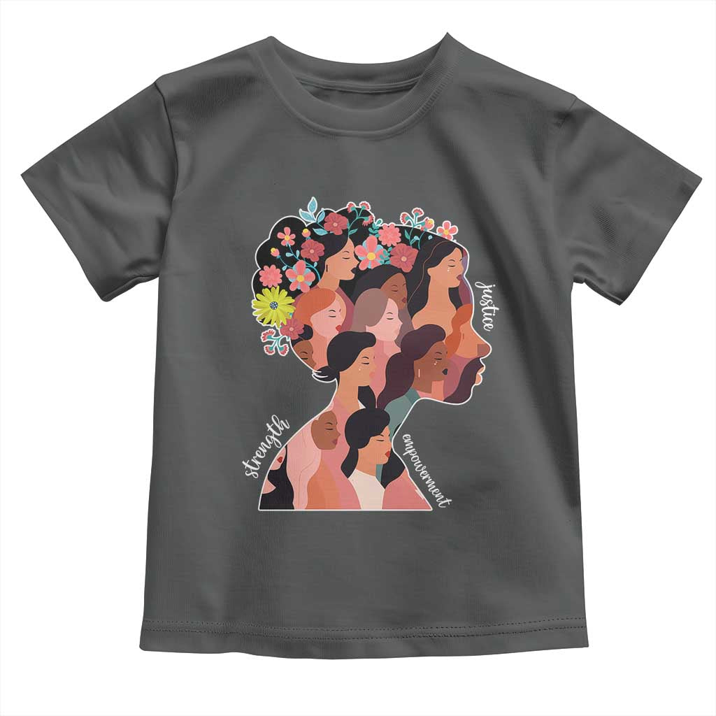 International Women's Day Toddler T Shirt Justice Strength Empowerment Feminist