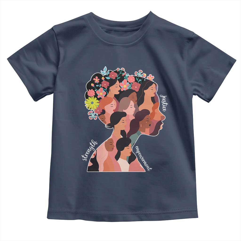 International Women's Day Toddler T Shirt Justice Strength Empowerment Feminist
