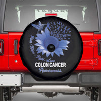 Colon Cancer Awareness Spare Tire Cover Faith Hope Fight Love Blue Sunflower Ribbon