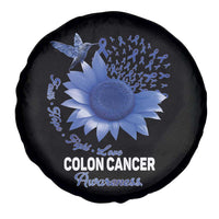 Colon Cancer Awareness Spare Tire Cover Faith Hope Fight Love Blue Sunflower Ribbon