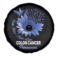 Colon Cancer Awareness Spare Tire Cover Faith Hope Fight Love Blue Sunflower Ribbon