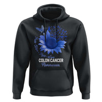 Colon Cancer Awareness Hoodie Faith Hope Fight Love Blue Sunflower Ribbon