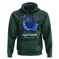 Colon Cancer Awareness Hoodie Faith Hope Fight Love Blue Sunflower Ribbon