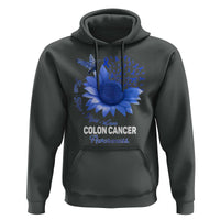 Colon Cancer Awareness Hoodie Faith Hope Fight Love Blue Sunflower Ribbon
